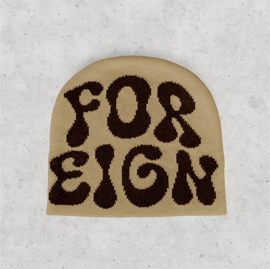 Skull Beanie Mocha Cream