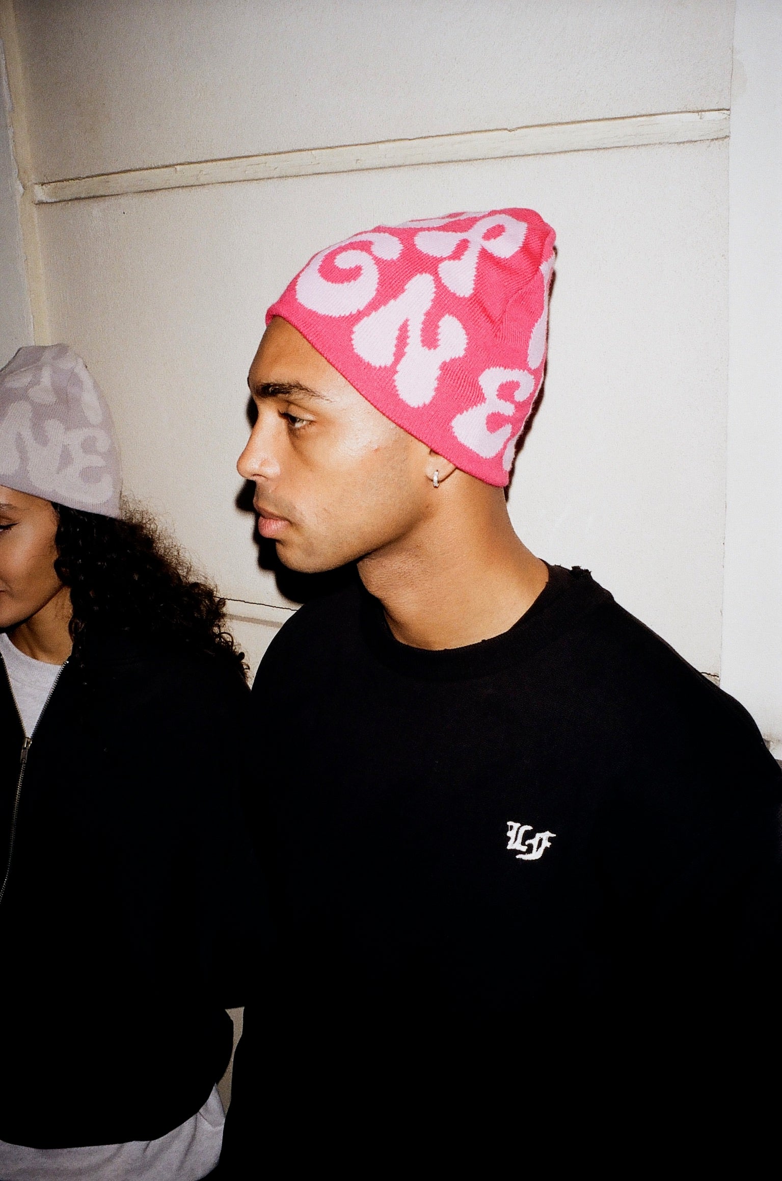 Skull Beanie Pink Berry