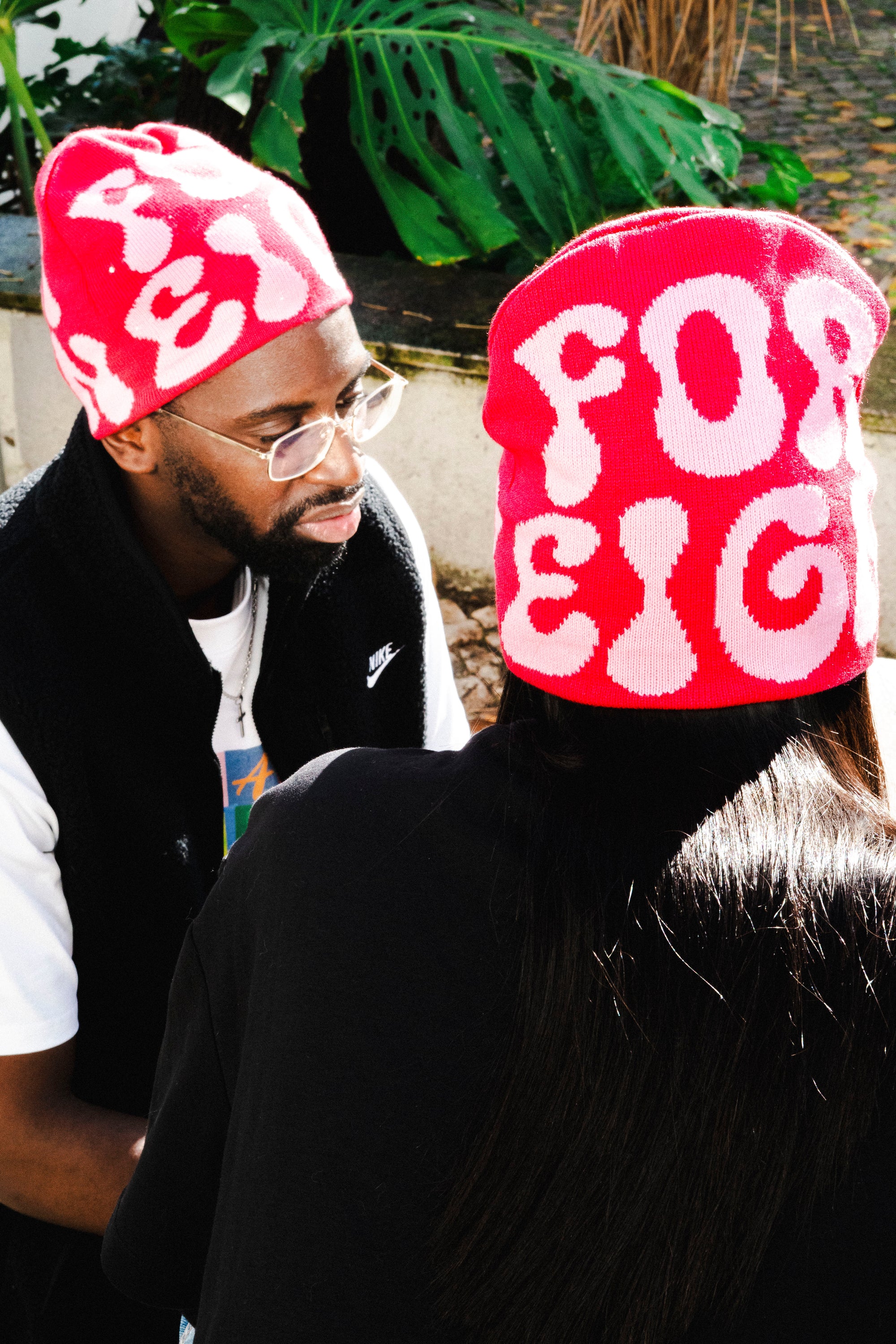 Skull Beanie Pink Berry