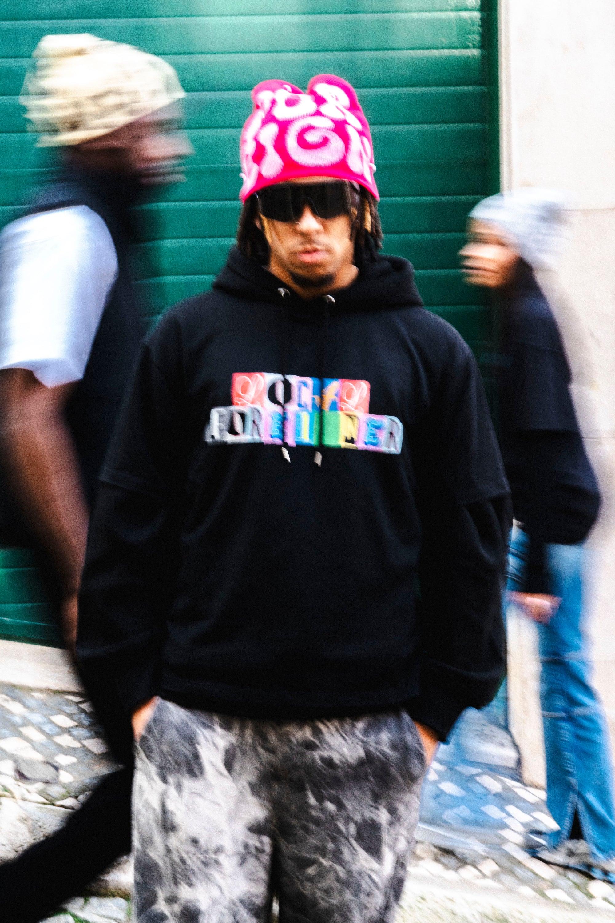 Skull Beanie Pink Berry