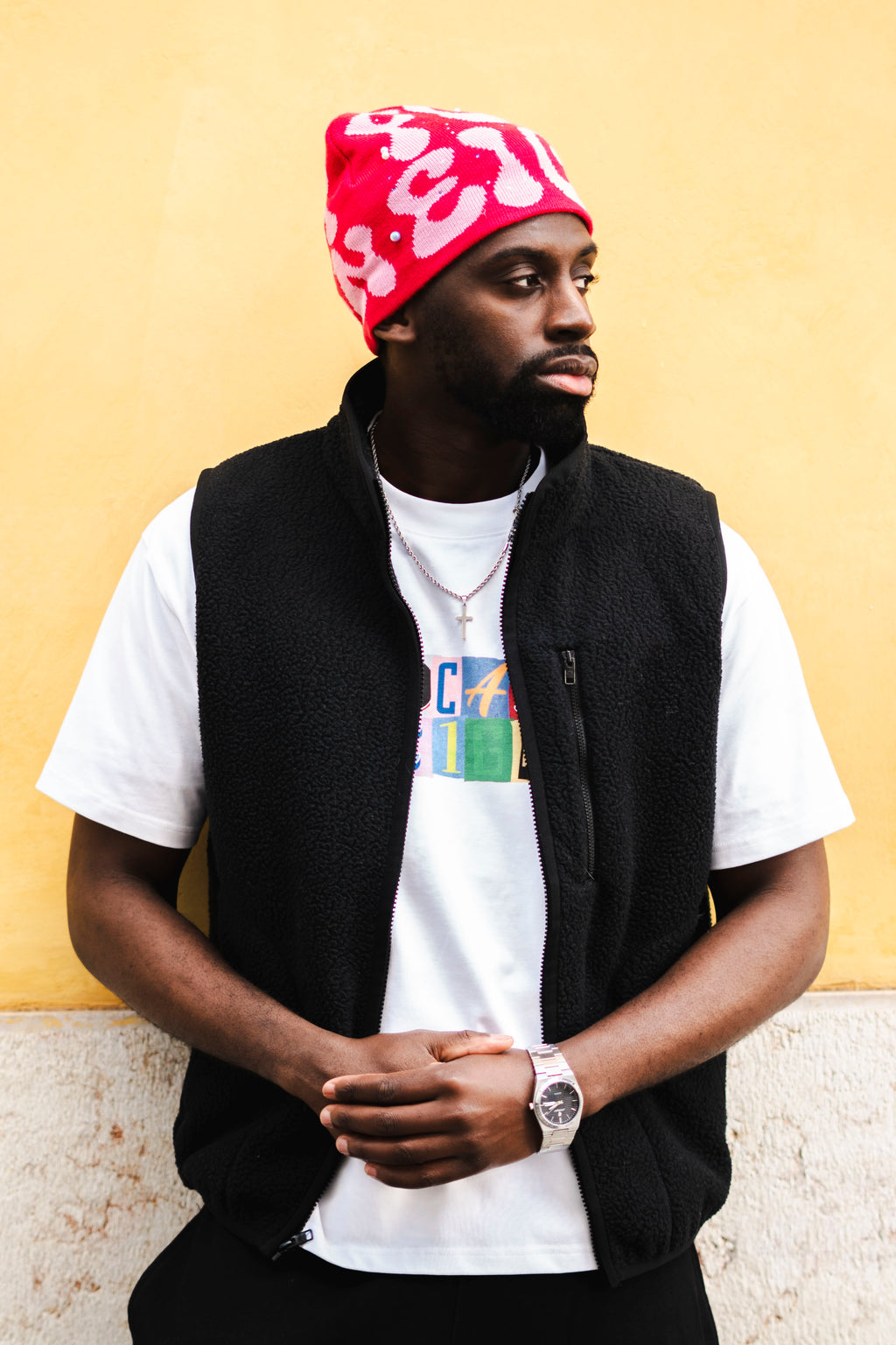 Skull Beanie Pink Berry