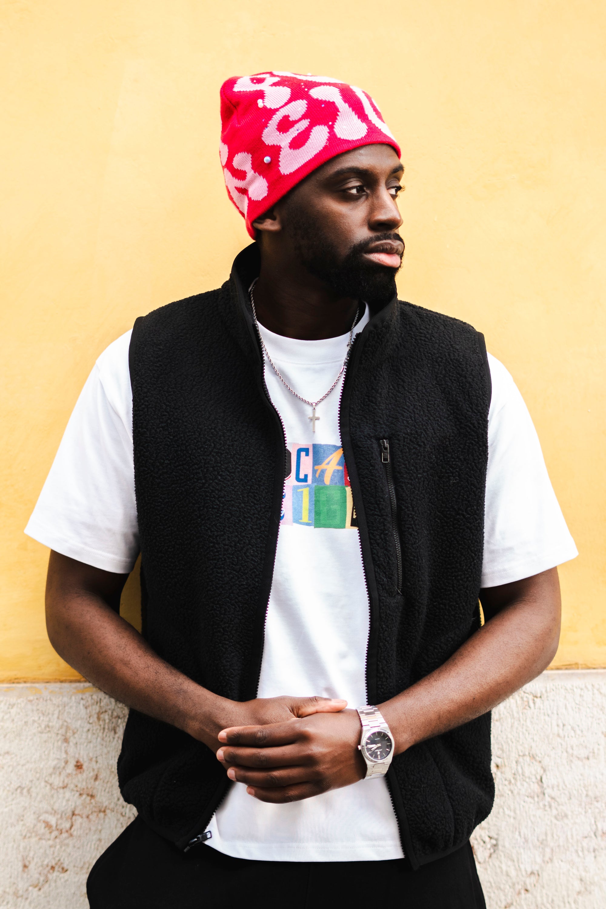 Skull Beanie Pink Berry