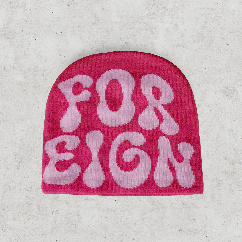 Skull Beanie Pink Berry