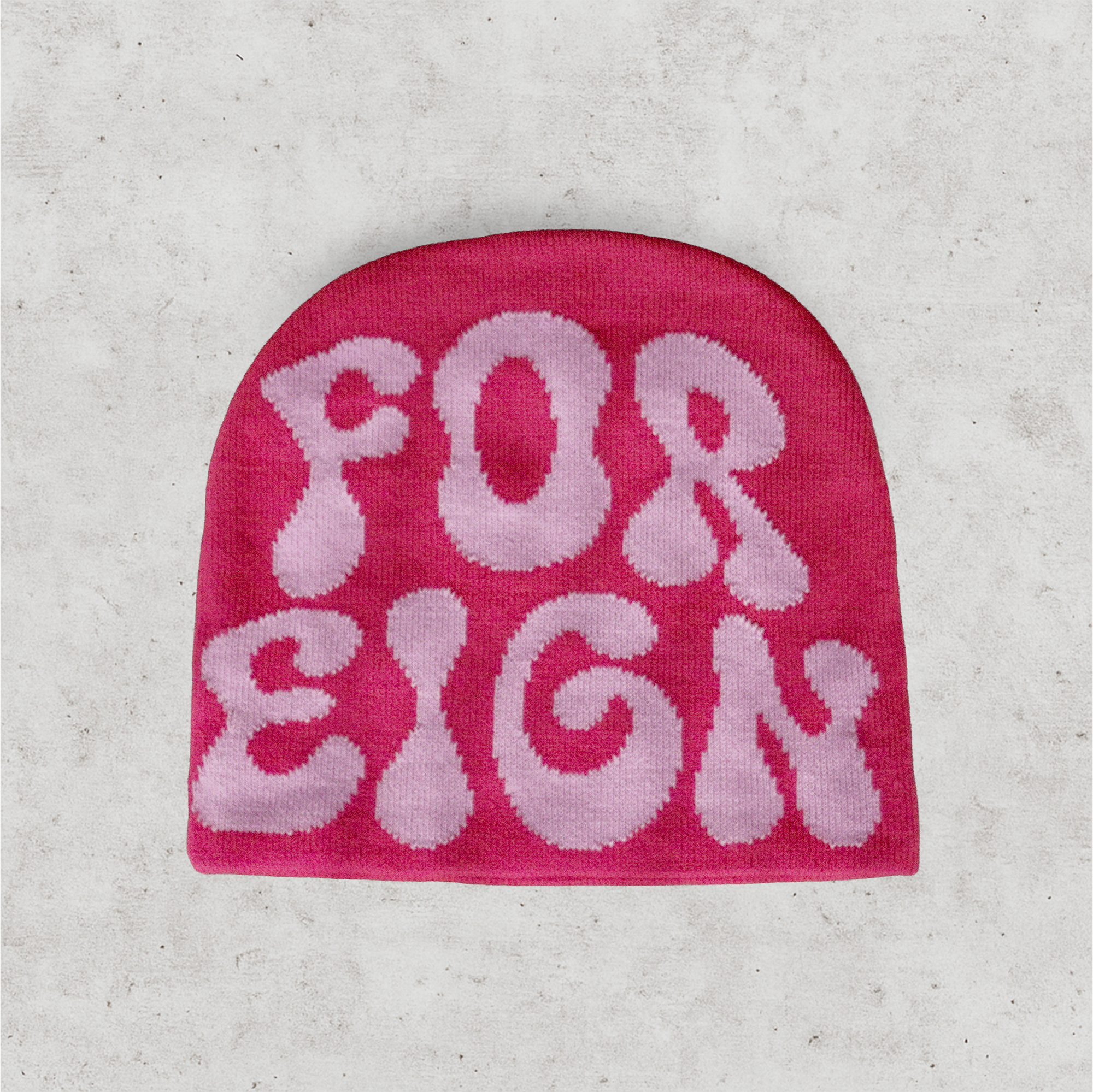 Skull Beanie Pink Berry